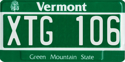 VT license plate XTG106