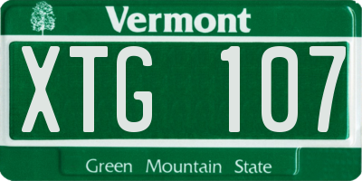 VT license plate XTG107