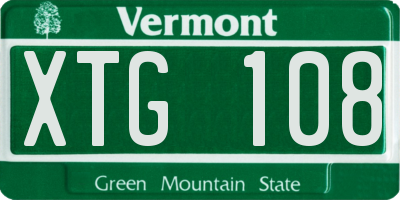 VT license plate XTG108