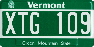 VT license plate XTG109