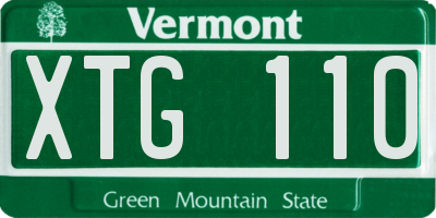 VT license plate XTG110