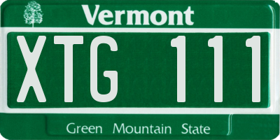 VT license plate XTG111