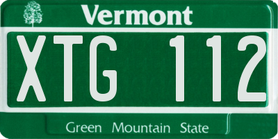 VT license plate XTG112