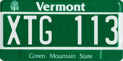 VT license plate XTG113