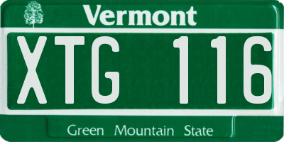VT license plate XTG116