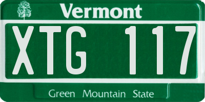 VT license plate XTG117