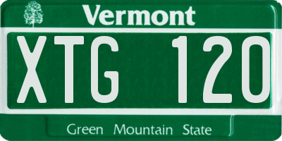 VT license plate XTG120