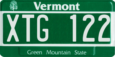 VT license plate XTG122