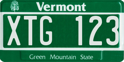VT license plate XTG123