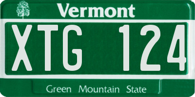 VT license plate XTG124