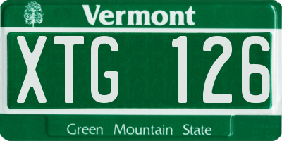 VT license plate XTG126