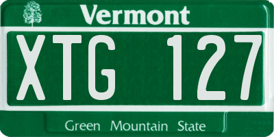 VT license plate XTG127