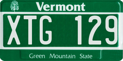 VT license plate XTG129