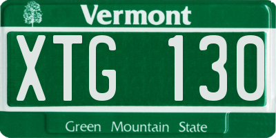 VT license plate XTG130