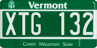 VT license plate XTG132
