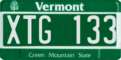 VT license plate XTG133