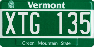 VT license plate XTG135
