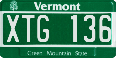 VT license plate XTG136
