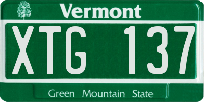 VT license plate XTG137