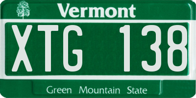 VT license plate XTG138