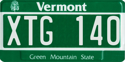 VT license plate XTG140