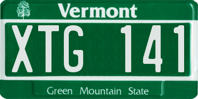 VT license plate XTG141