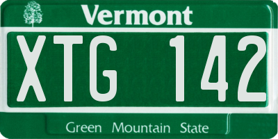 VT license plate XTG142