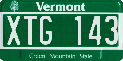 VT license plate XTG143