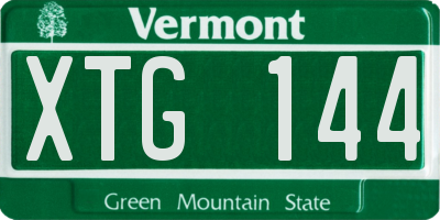 VT license plate XTG144
