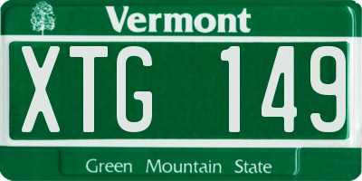 VT license plate XTG149