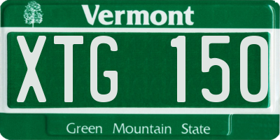 VT license plate XTG150