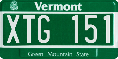 VT license plate XTG151