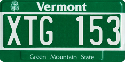 VT license plate XTG153