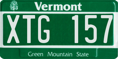 VT license plate XTG157