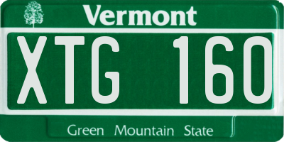 VT license plate XTG160