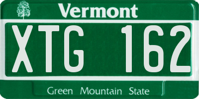 VT license plate XTG162