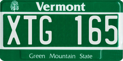 VT license plate XTG165