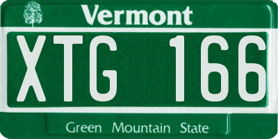 VT license plate XTG166