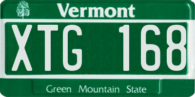 VT license plate XTG168