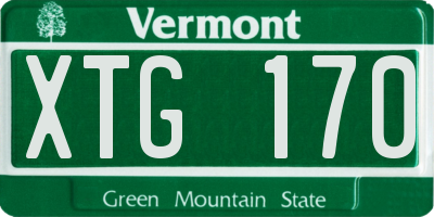 VT license plate XTG170
