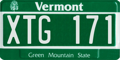 VT license plate XTG171