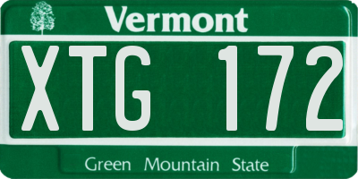 VT license plate XTG172