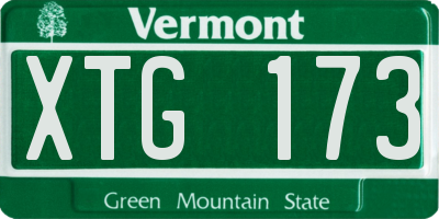 VT license plate XTG173