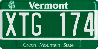 VT license plate XTG174