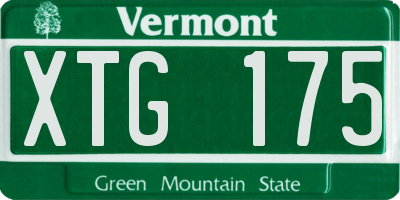 VT license plate XTG175