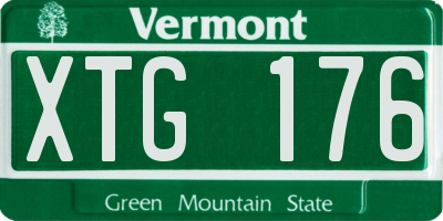 VT license plate XTG176