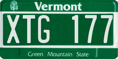 VT license plate XTG177