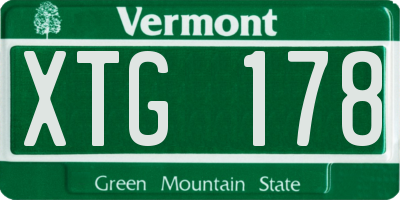 VT license plate XTG178