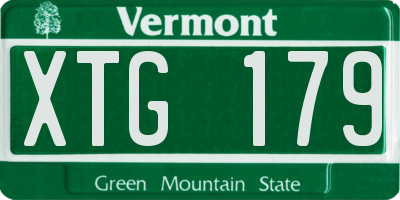 VT license plate XTG179