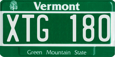 VT license plate XTG180